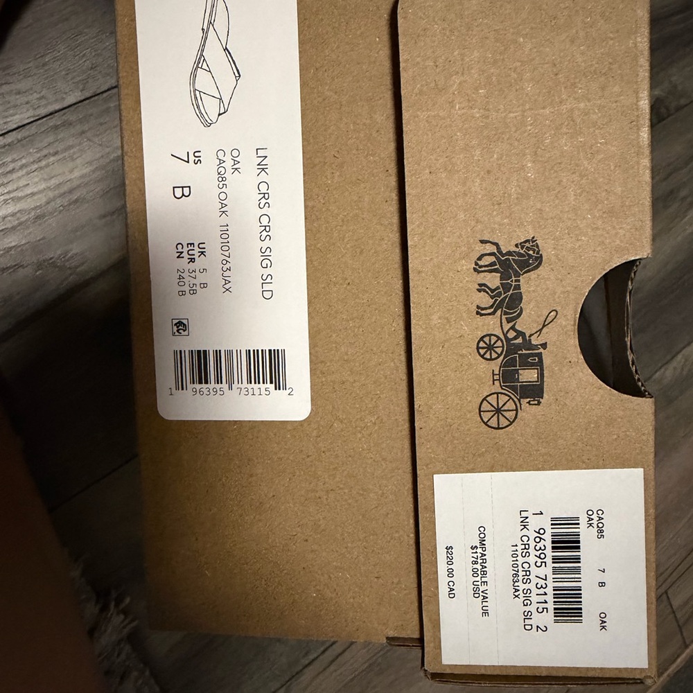 OAK Brown Logo-Print Slide Mules - Picture 4 of 4